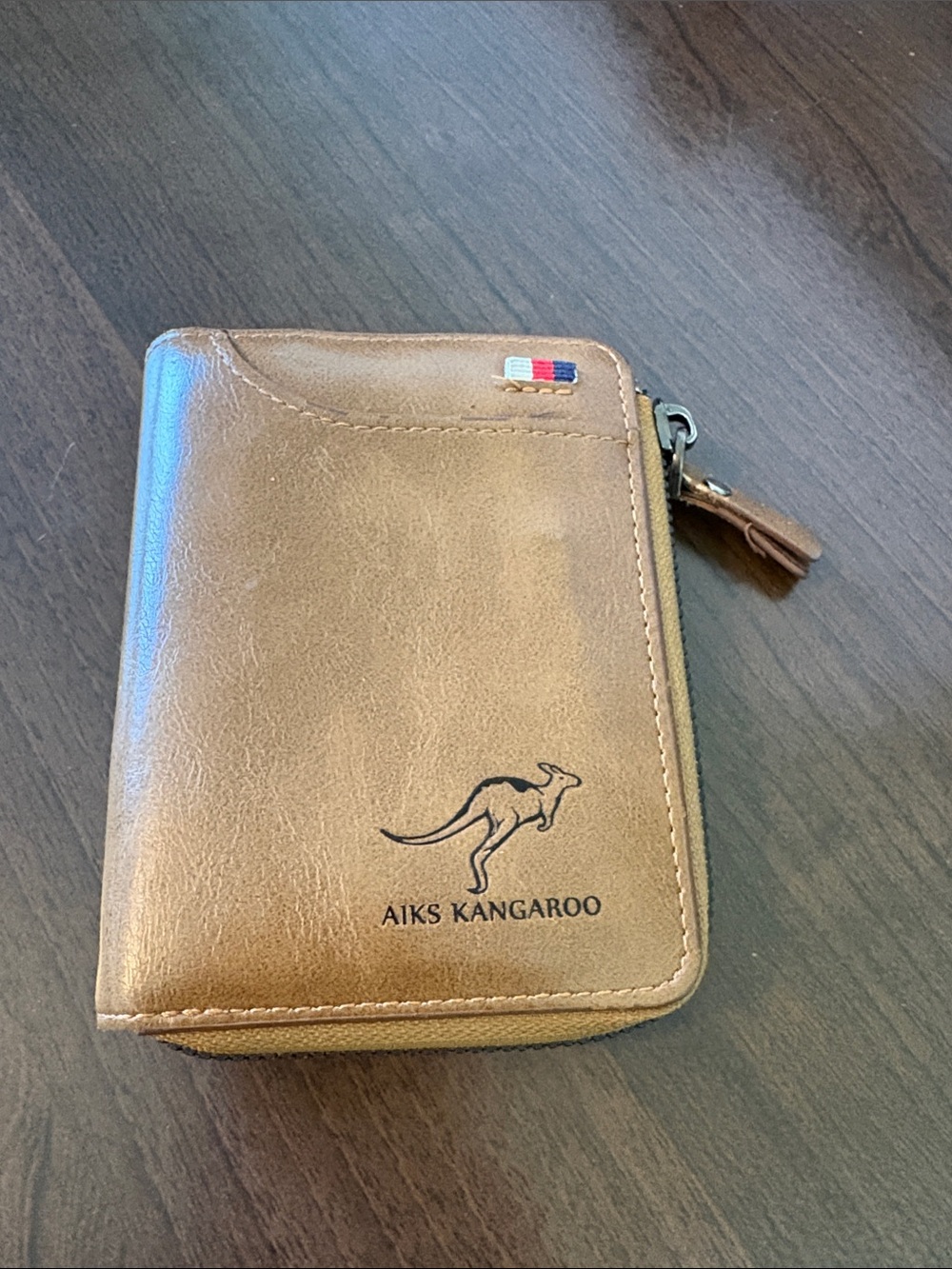 Tan Leather Zip Wallet for Men